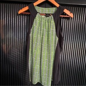 Worthington Green and Black Patterned Top